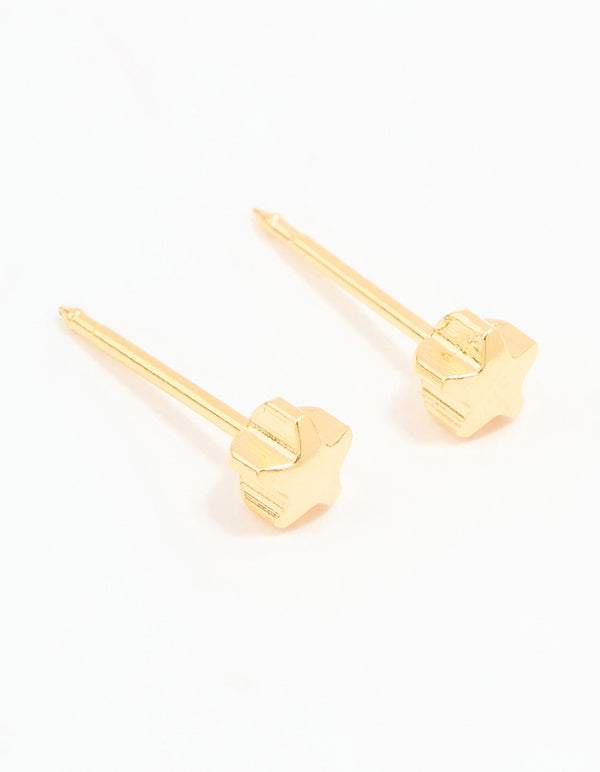 24KT Gold Plated Surgical Stainless Steel 4MM Star Piercing Stud
