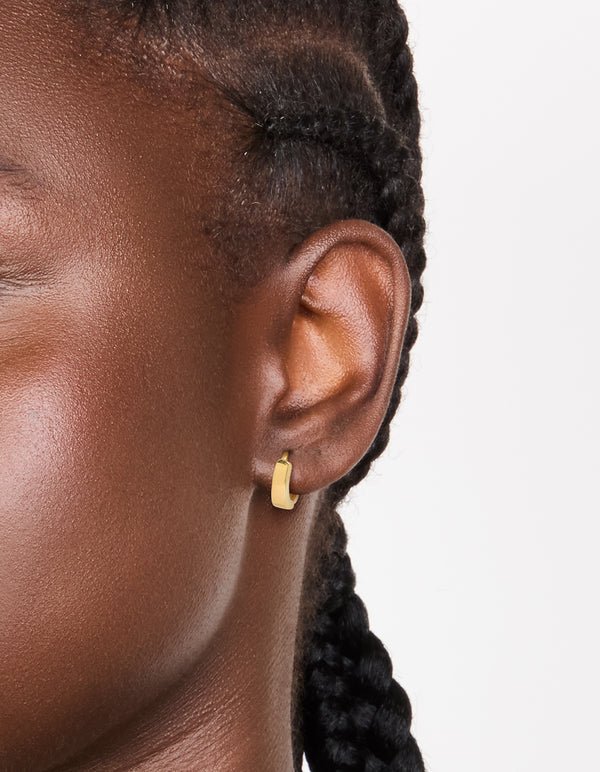 Gold Plated Sterling Silver Huggie Hoop Earrings