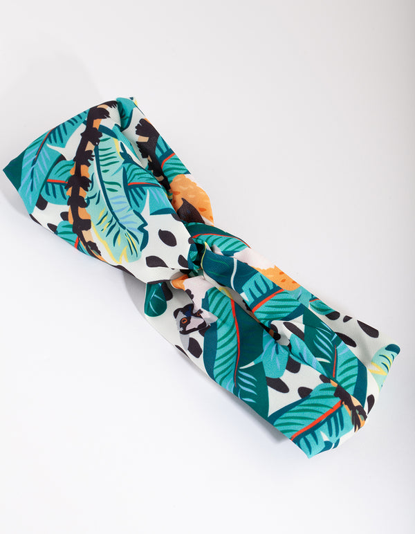 Green Tropical Fabric Headband