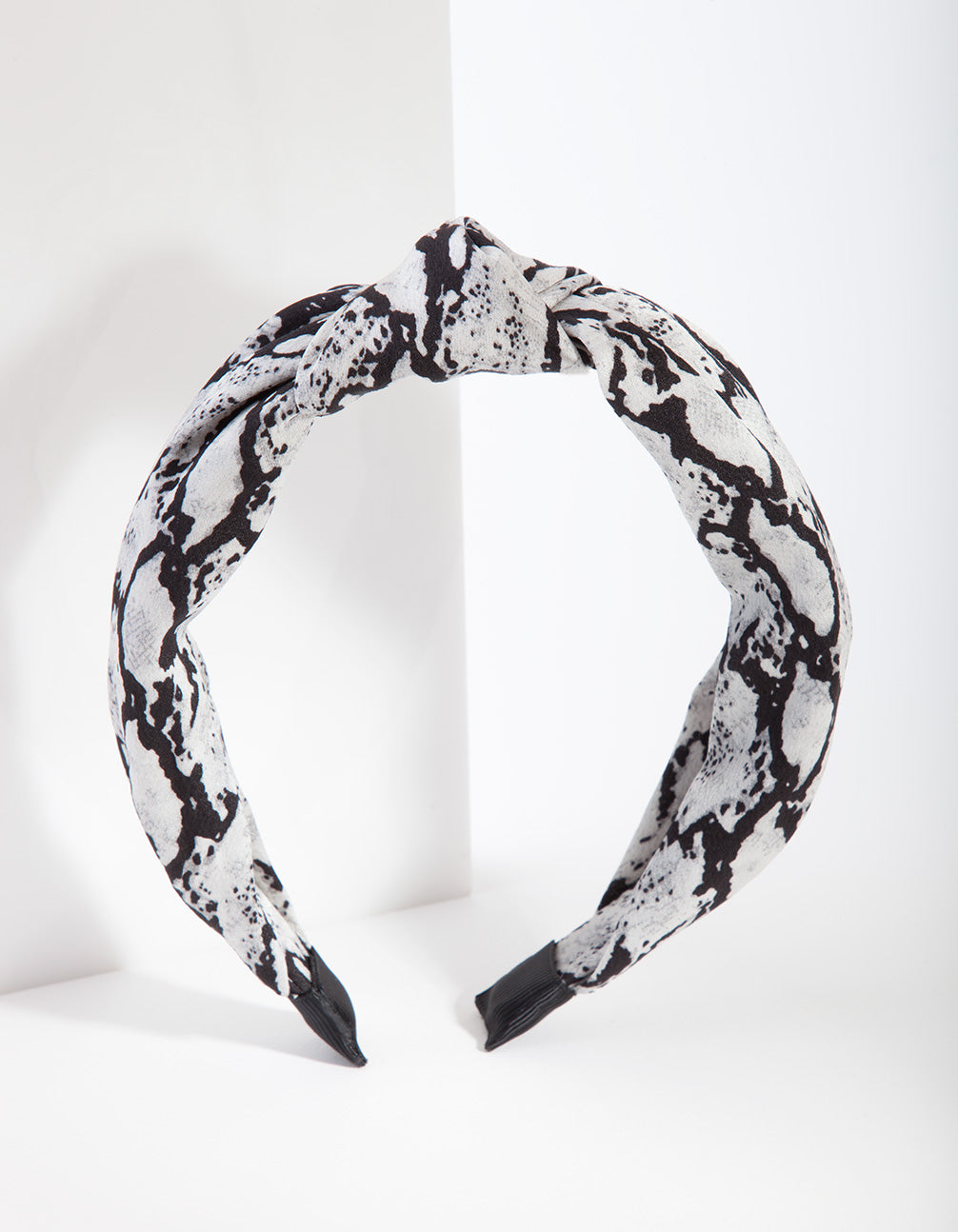 Black & White Snakeskin Turban Headband