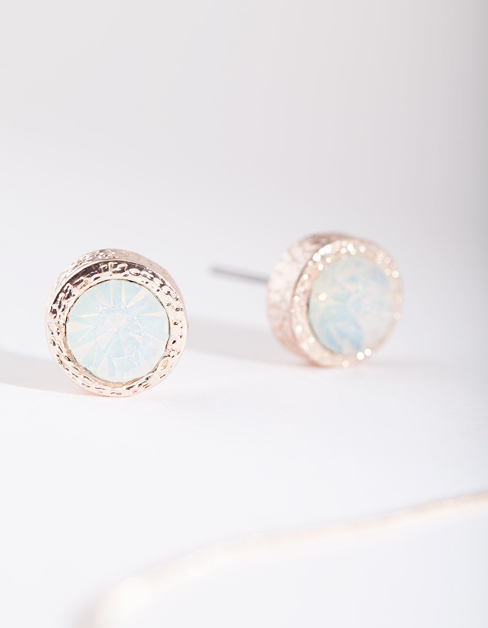Rose Gold Bezel Necklace Earring Set