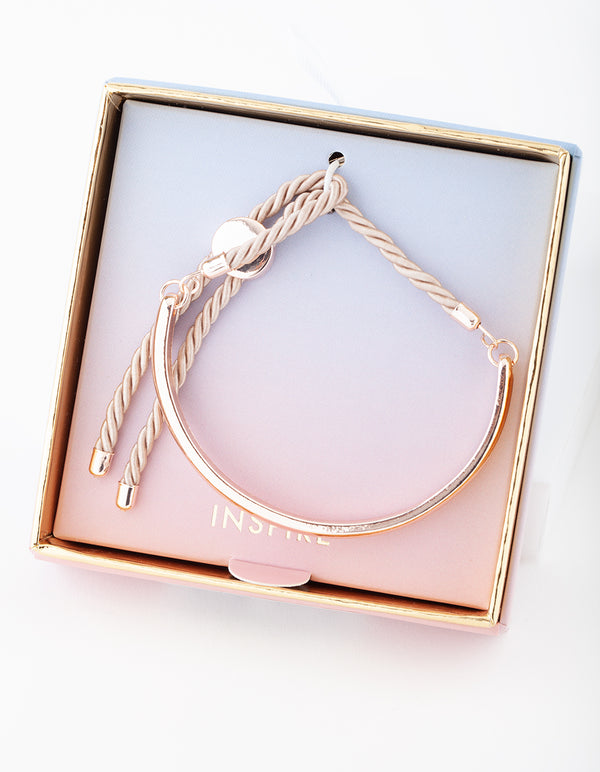 Rose Gold Cord Classic Bangle Gift Box