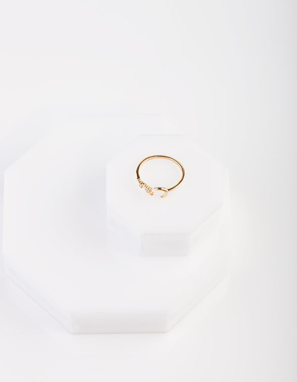 Gold Plated Sterling Silver Open Celestial Ring