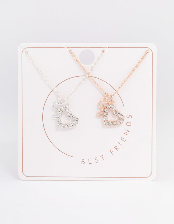 Best Friend Heart Lock Necklace Pack