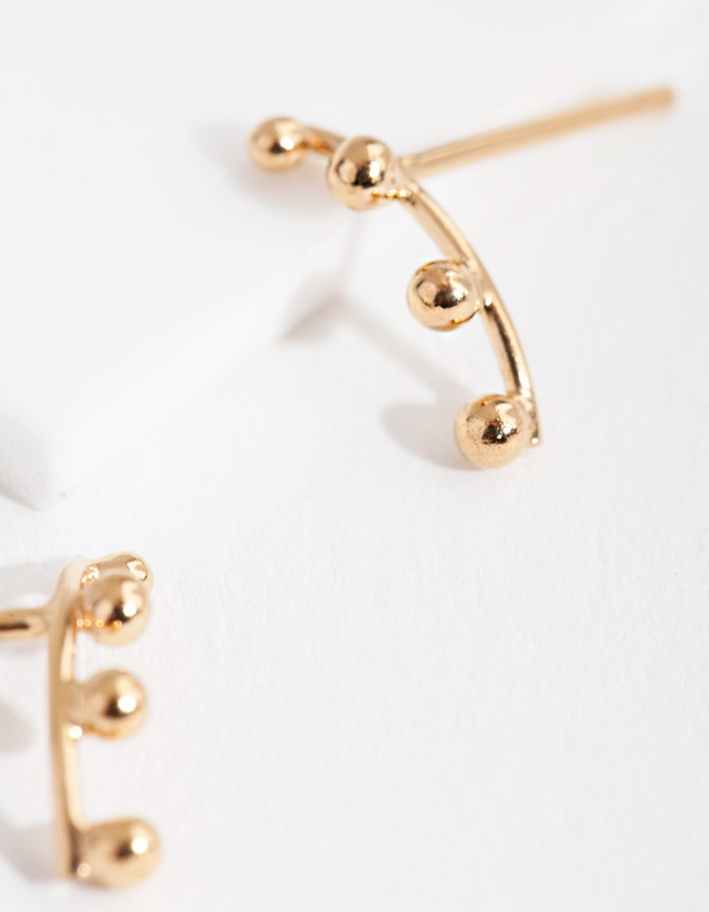 Gold Plated Sterling Silver Ball Crawler Earrings