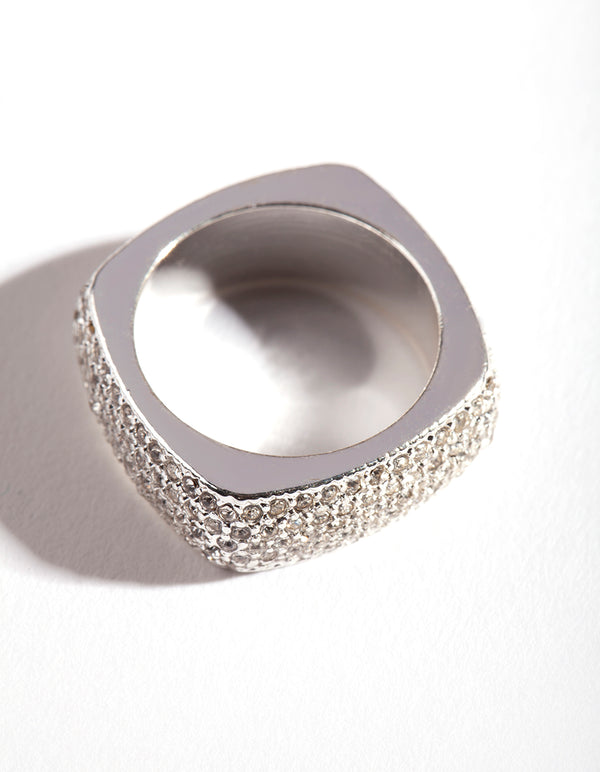 Sterling Silver Diamante Snake Ring