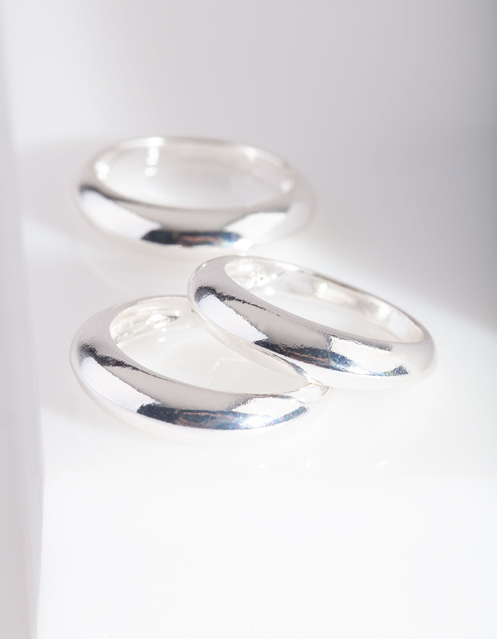 Silver Rounded Ring Stack