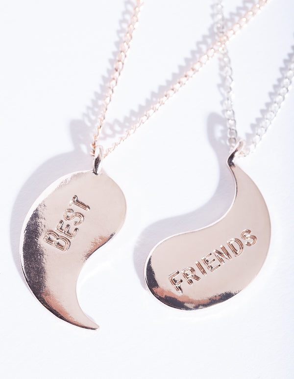 Mixed Metal Yin Yang Necklace 2 Pack