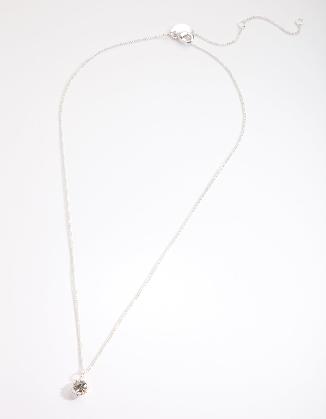 Silver Circle Diamante Necklace