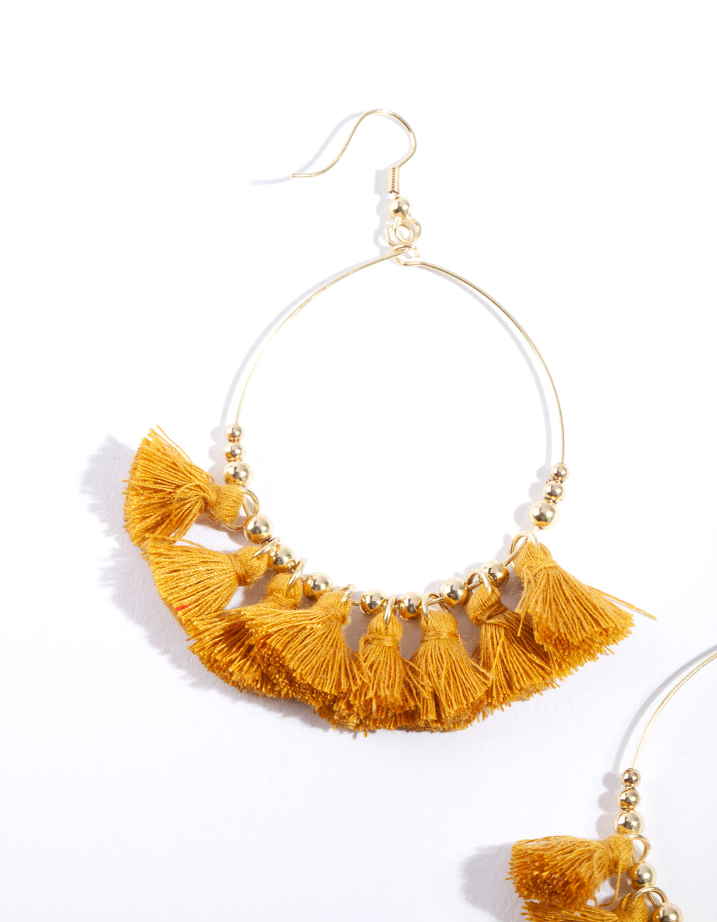 Gold Mini Tassel Charm Earrings