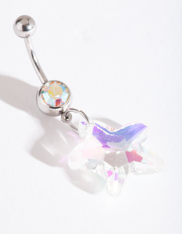 Silver Reflective Star Belly Bar