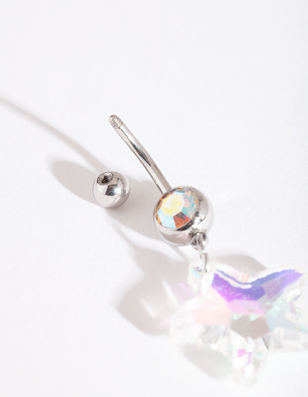 Silver Reflective Star Belly Bar