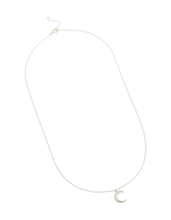 Sterling Silver Crescent Moon Necklace
