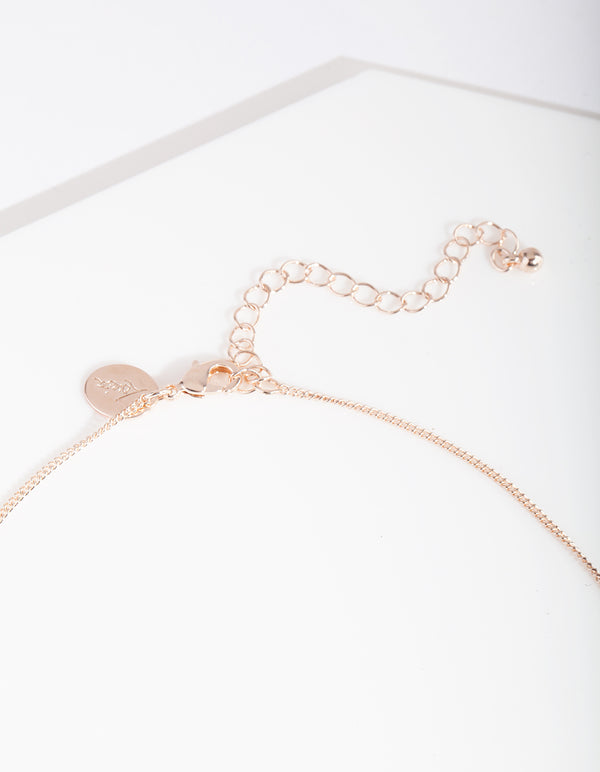 Rose Gold Cubic Zirconia Ring Necklace