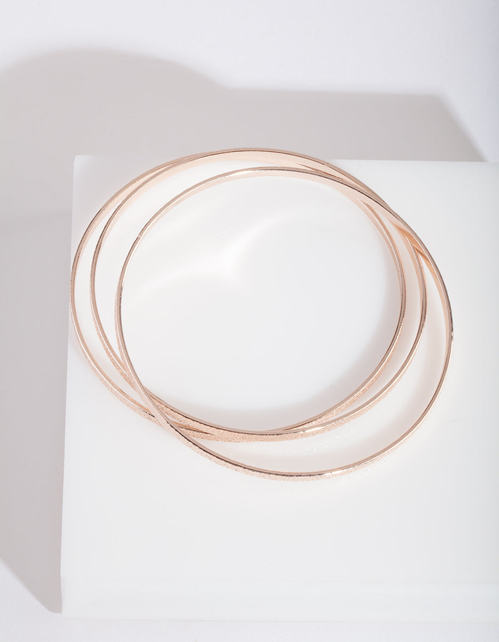 Rose Gold Brushed Bangle Set