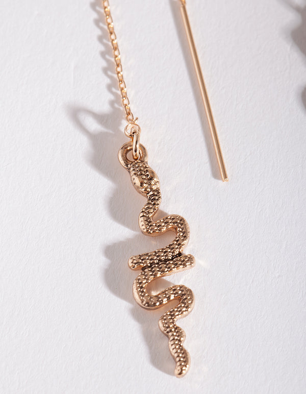 Textured Snake Thread Through Earrings