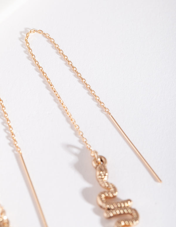 Textured Snake Thread Through Earrings