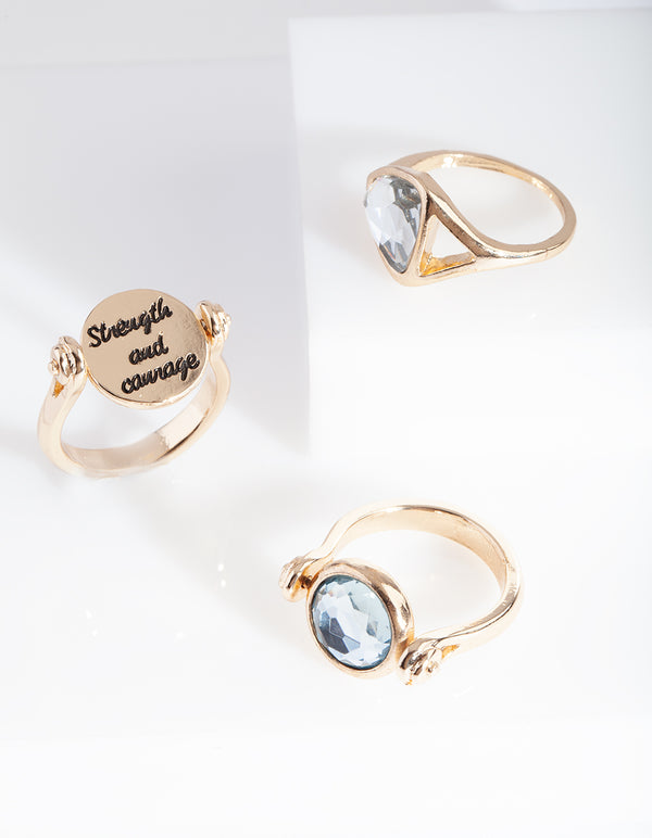 Gold Strength Flip Coin Ring Pack