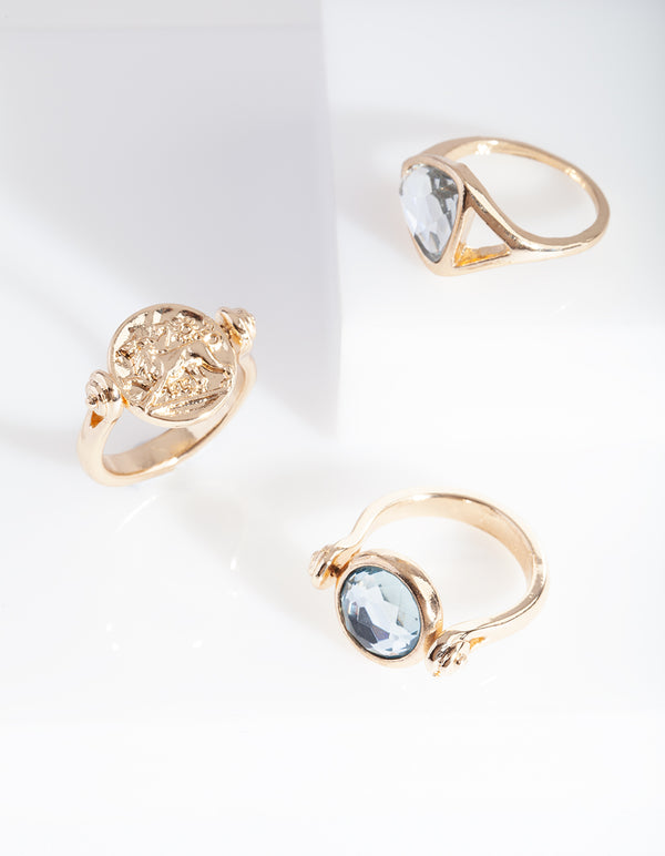Gold Strength Flip Coin Ring Pack