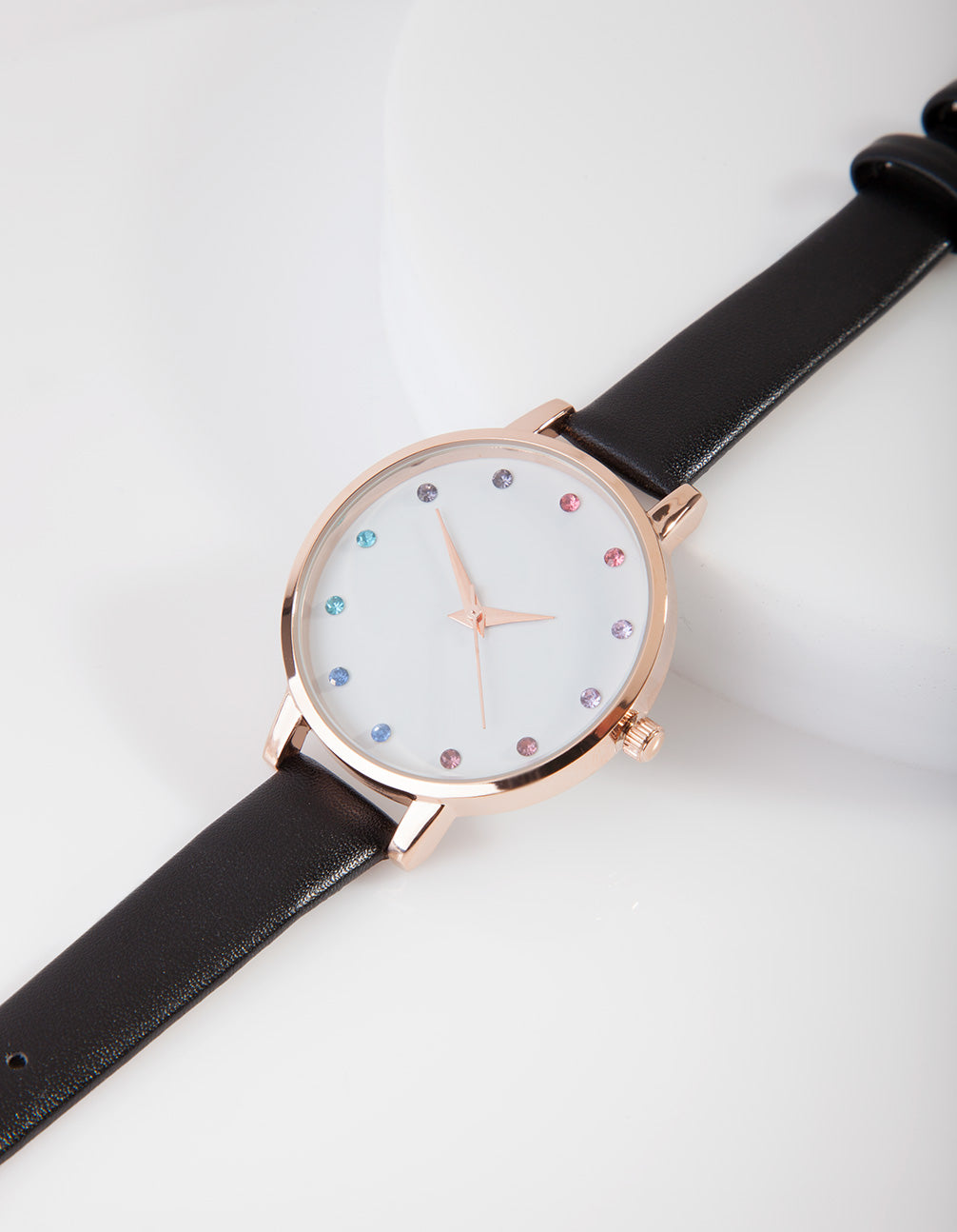 Rose Gold Rainbow Time Watch