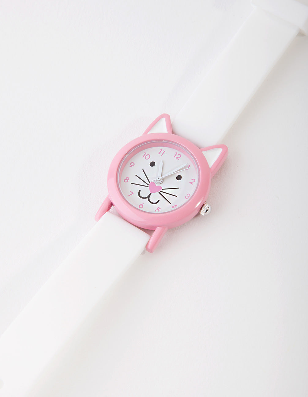 Kids Pink Cat Face Watch