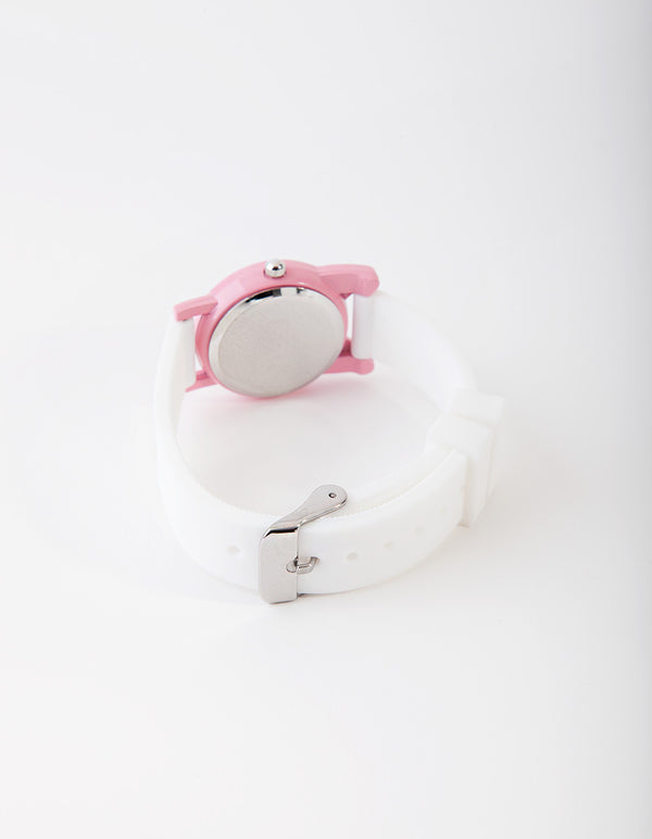 Kids Pink Cat Face Watch