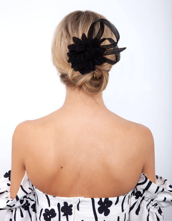 OCHR SINA BLK CRNKLD FLWR CLP