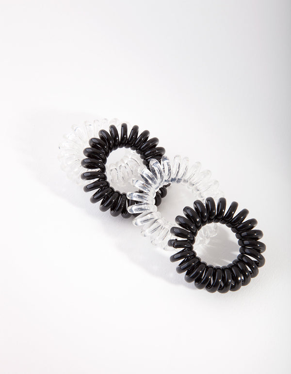 Black & White Hair Spiral Minis 4-Pack