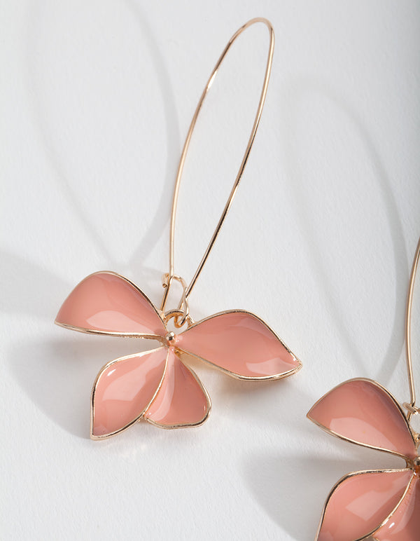 Blush Enamel Flower Earrings