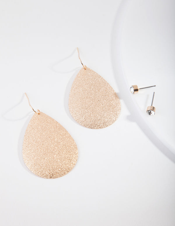 Gold Textured Earring Pack