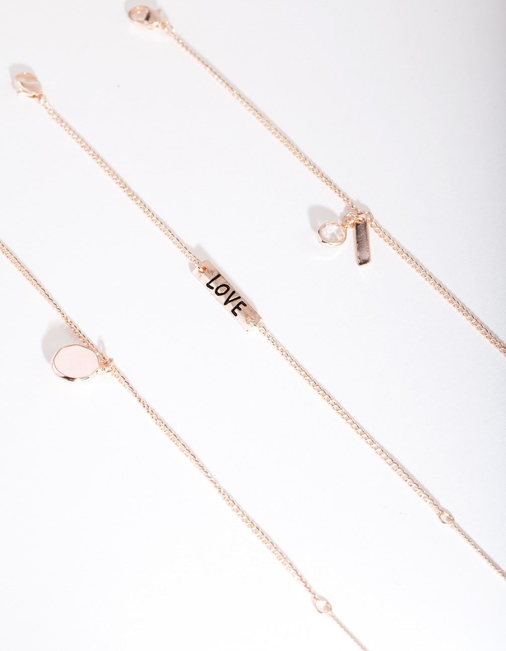 Rose Gold Love Charm Bracelet Pack