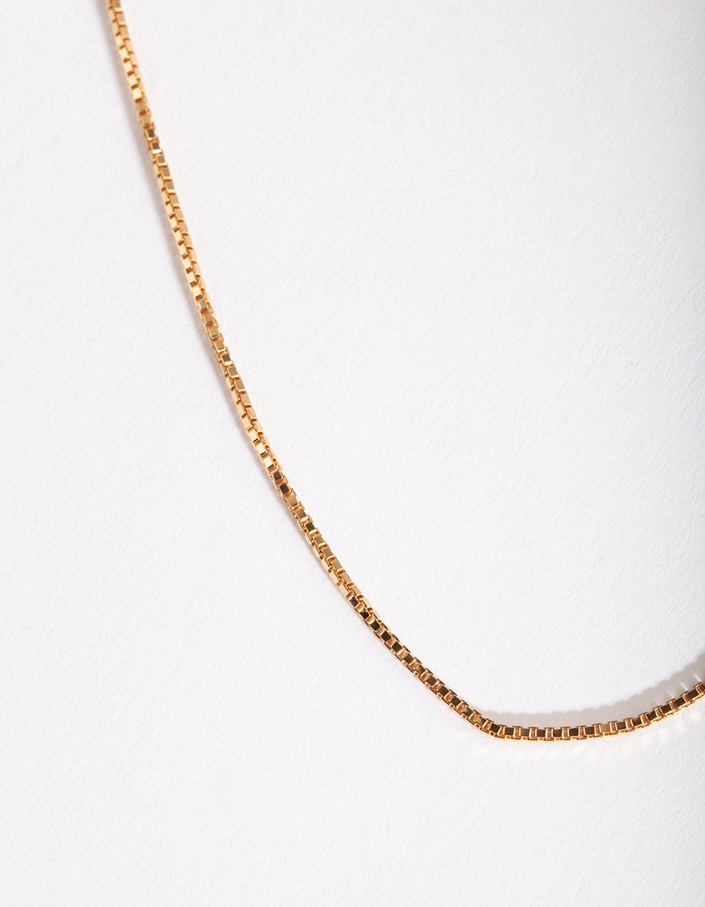 Gold Plated Sterling Silver Box Chain Necklace