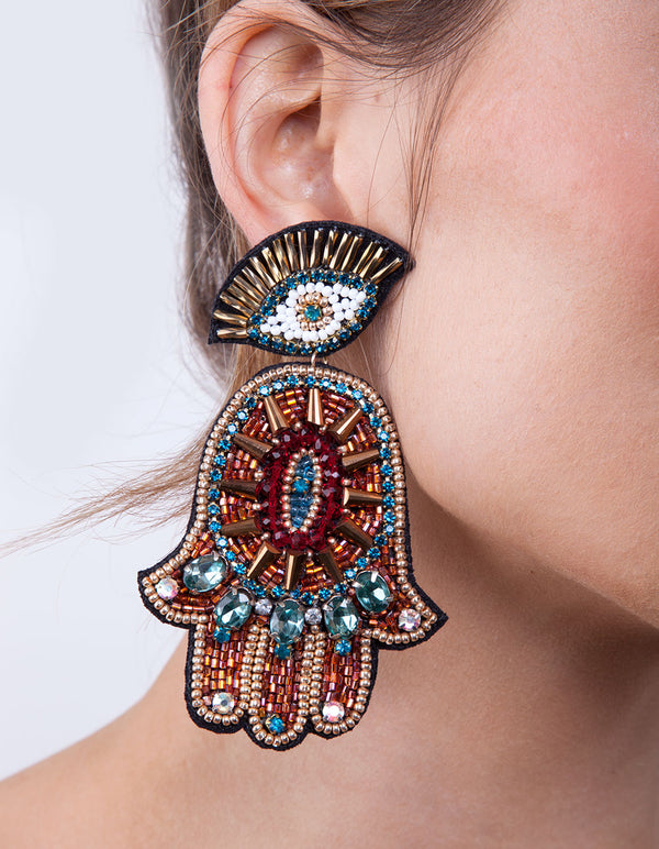 ERST SB BEADED FATIMA DROP ER@