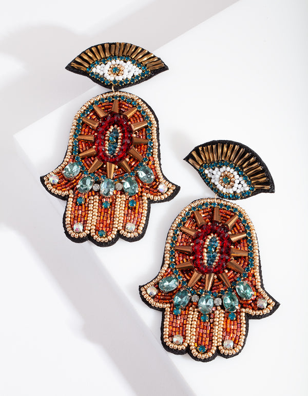 ERST SB BEADED FATIMA DROP ER@