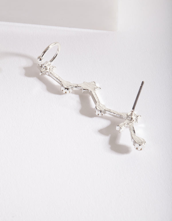 Silver Star Diamante Ear Cuff