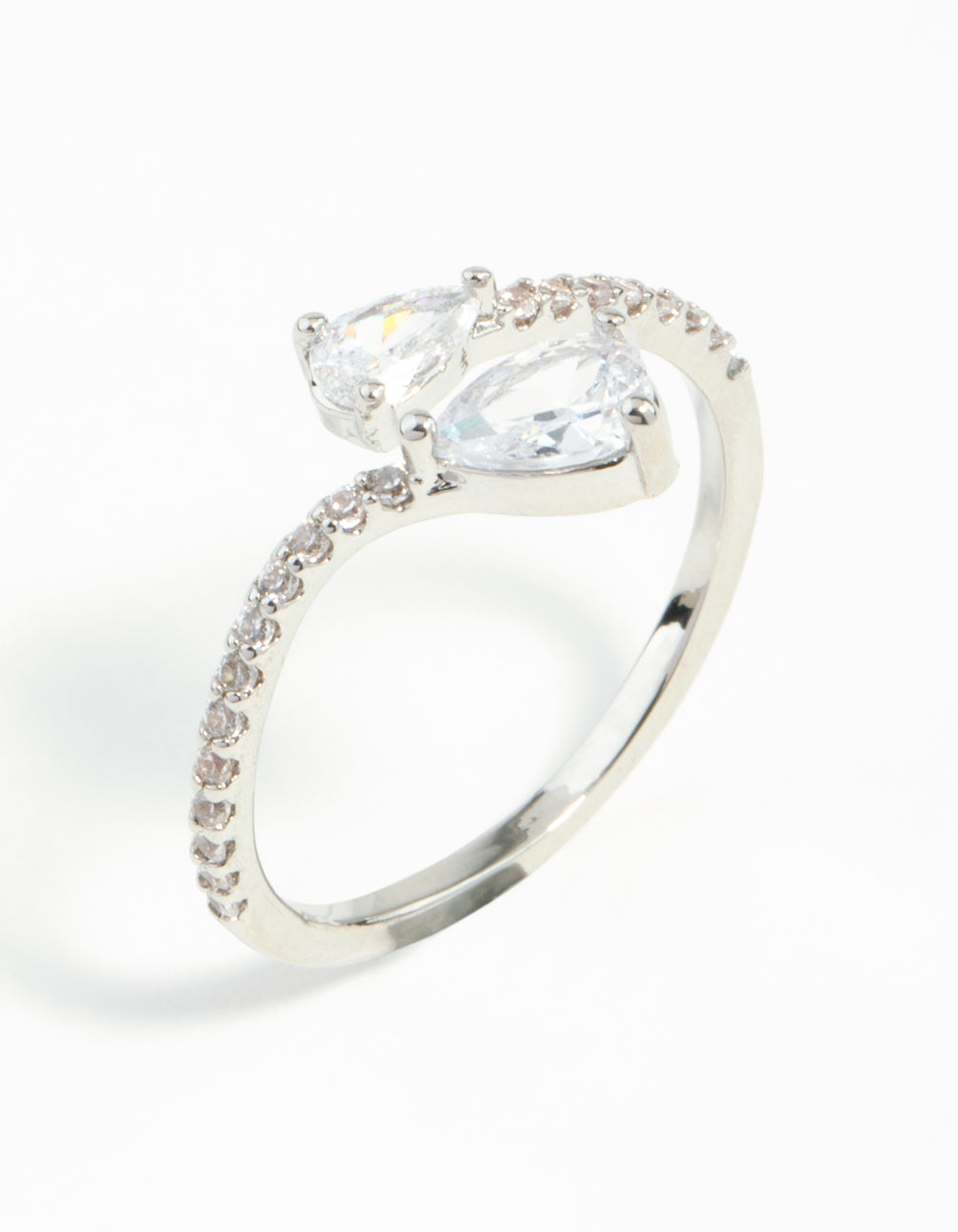 Silver Cubic Zirconia Open Ring