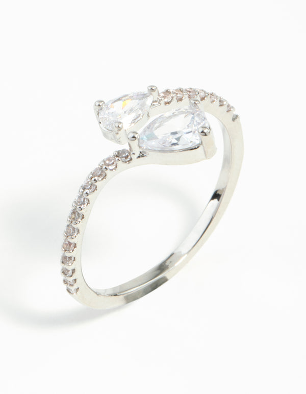 Silver Cubic Zirconia Open Ring