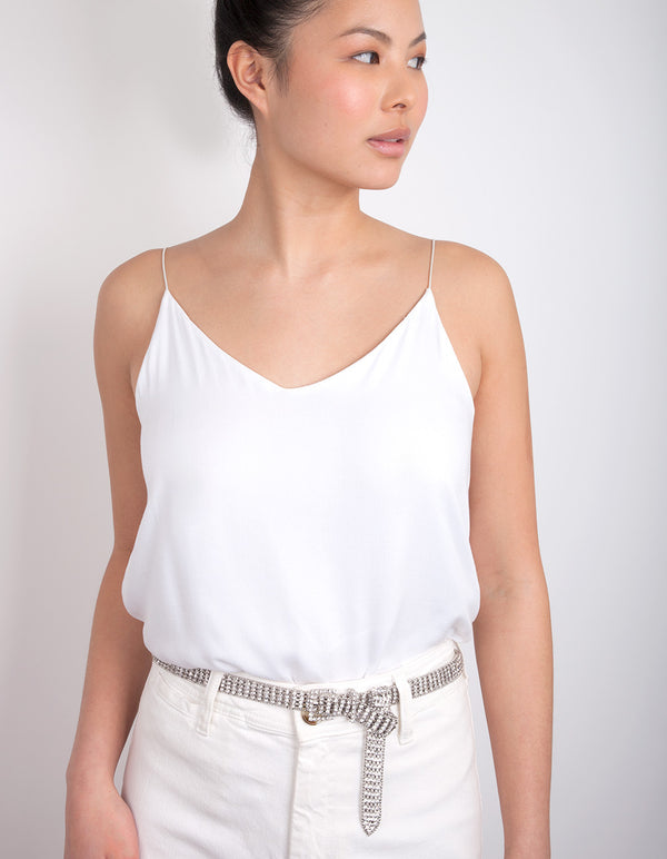 Silver Thin Diamante Belt