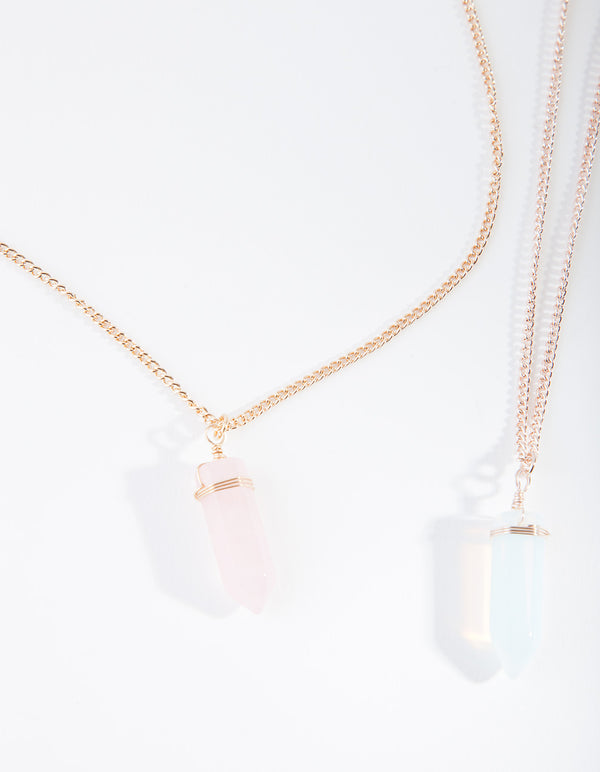 Mixed Metal Rose Gold Shard Necklace Gift Box