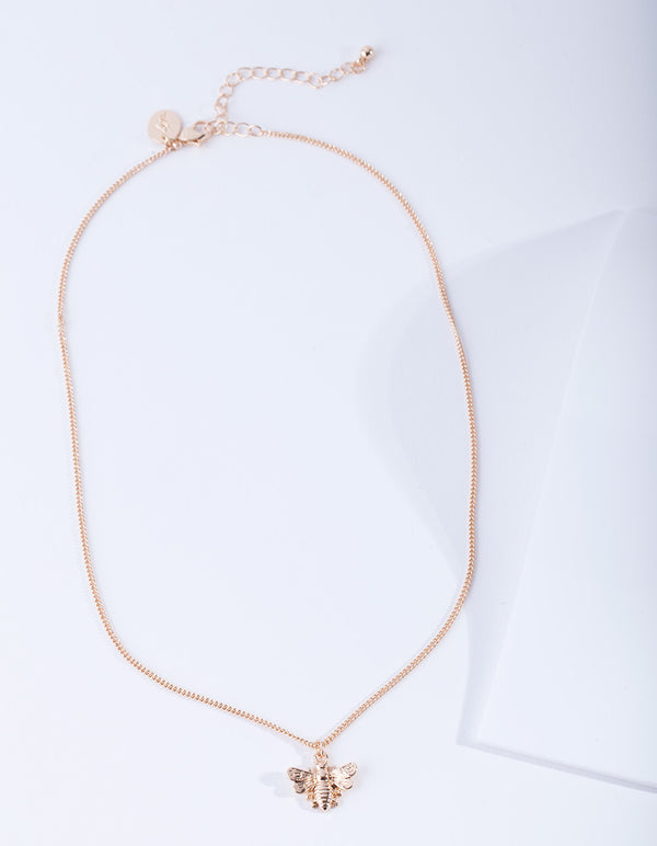 Gold Bumble Bee Necklace