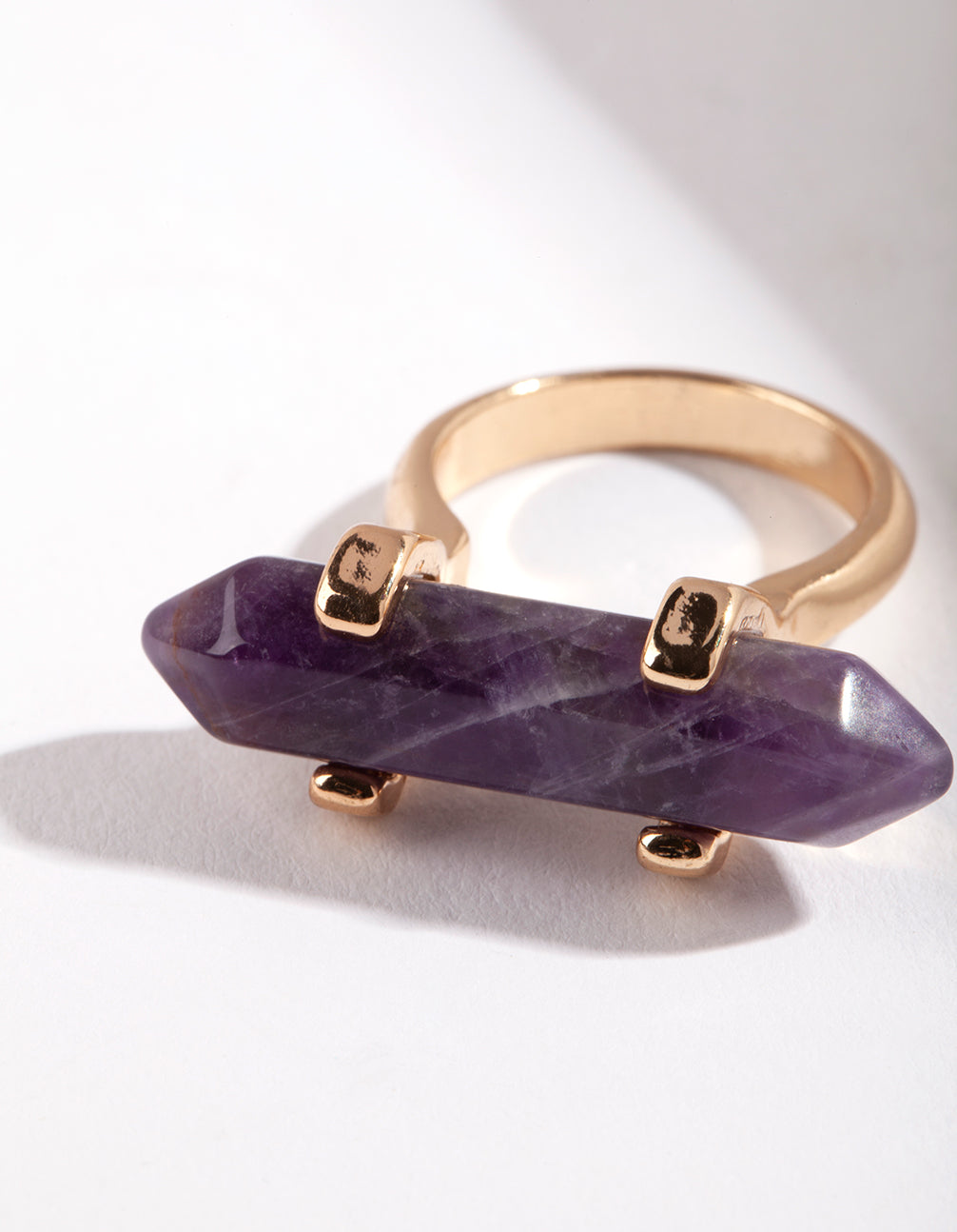 Gold Amethyst Shard Ring