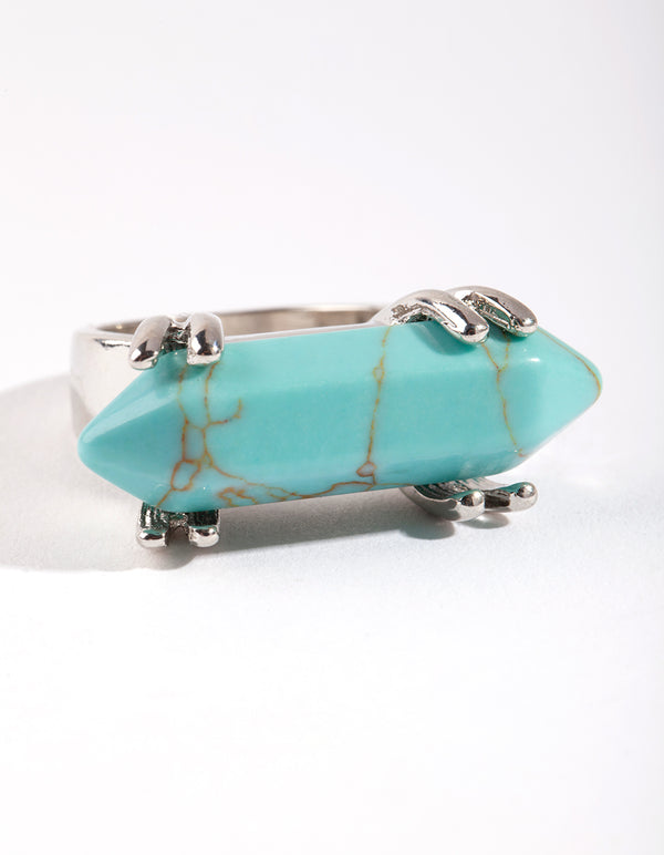 Silver Turquoise Shard Ring