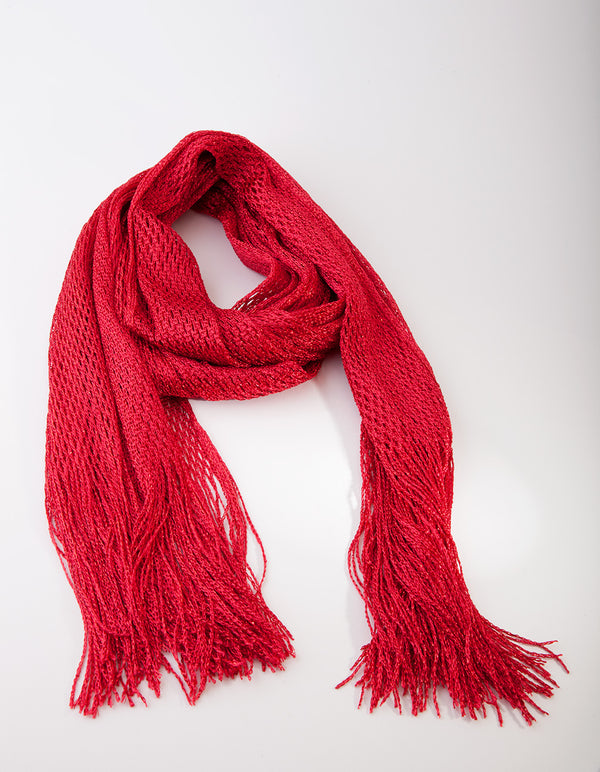 SCFS FB RED LG DRAPE SCARF NL}