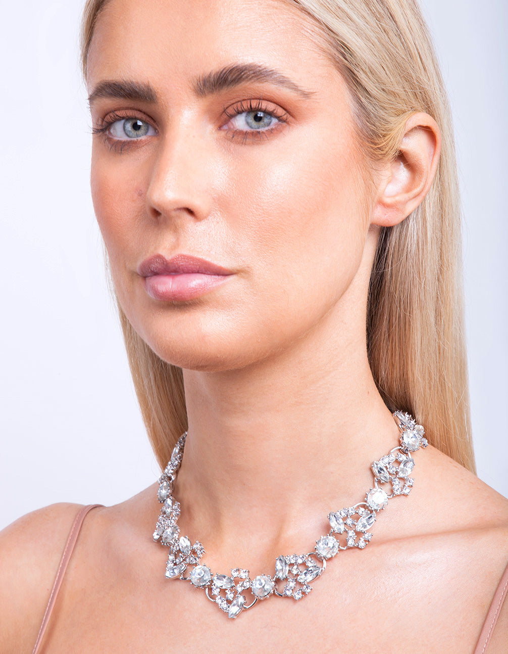 D&P SS MIXED STONE COLLAR NL