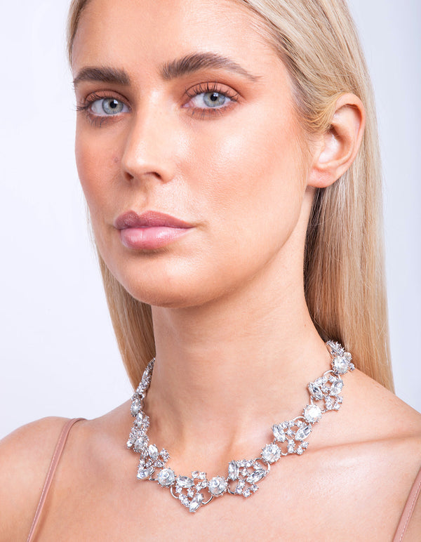 D&P SS MIXED STONE COLLAR NL