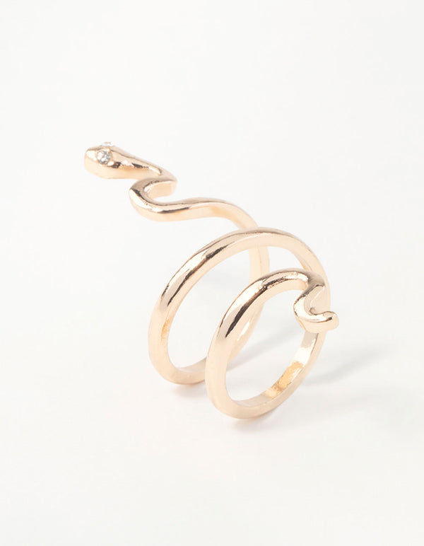 Gold Fine Sleek Snake Ring