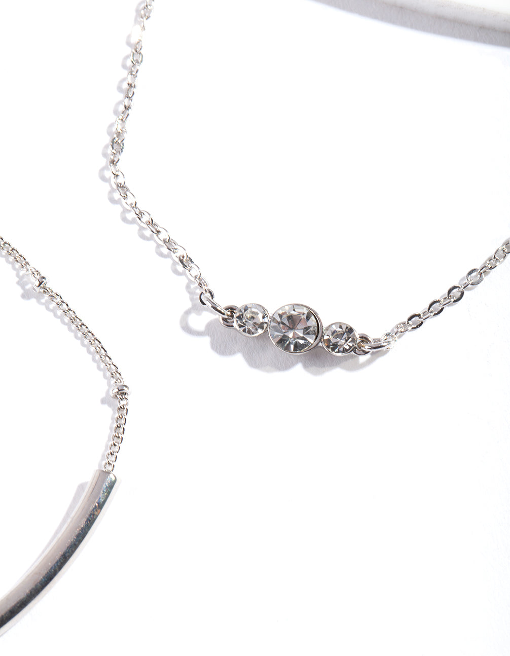 Silver Diamante Curve Bracelet Pack