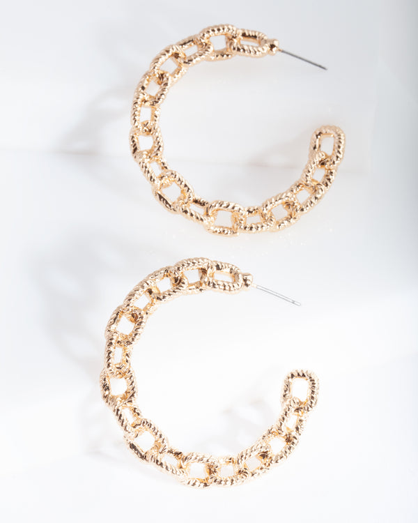 FGOLD SG TXTRD CHAIN HOOP ER