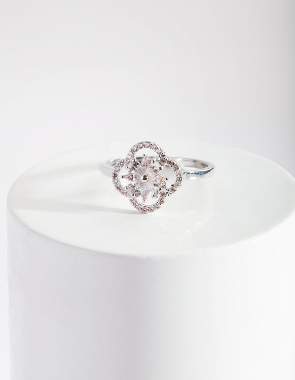 DS RH SM CZ TWIST FLWR RG