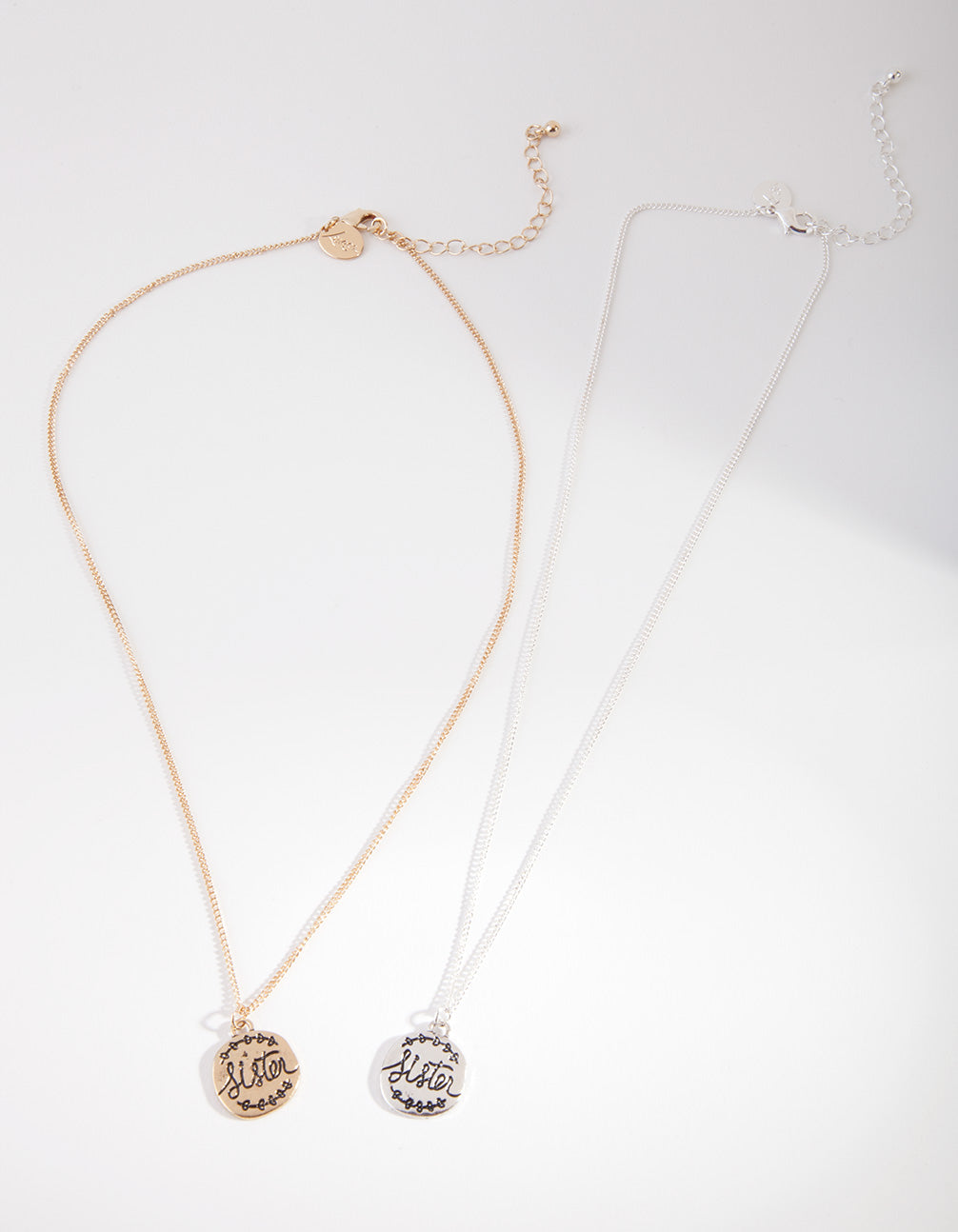 Mixed Metal Sister Pendant Necklace Pack